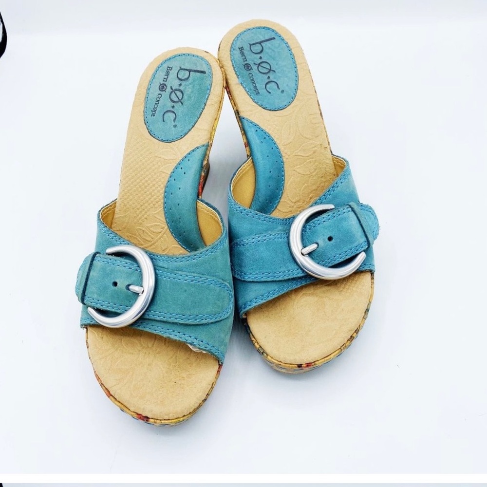 BOC blue floral wedge sandal 115